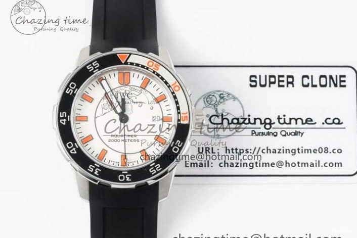 MIROTIME 0219 Aquatimer Automatic SS RSF 1:1 Best Edition White Orange Dial on Black Rubber Strap A Supportive 7069